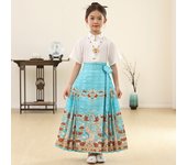 New horse faced Hanfu set for girls, Chinese Ming children's ancient Tang style daily spring and summer