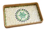 Hand Woven Splicing Shell Rattan Basket Colorful Rattan Weaving Rattan Shell Tray Handmade Household Weaving Fruit Basket