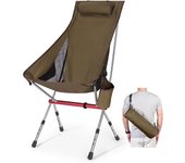 Silla Plegable de Camping – Silla de Exterior Ajustable en 3 Alturas (96/98/100 cm), Portátil y Fácil Montaje, para Acampada, Playa, Fiestas – Soporta 150 kg, Ligera
