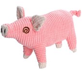 Dog Interactive Pet Chew Toy Bite Resistant Cartoon Squeaky Sound Toy Plush with Squeaker Pig Shaped Dog Toys Grinding Teeth
