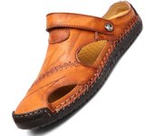 Sandalias de gran tamaño de los hombres de primavera y verano zapatos de playa de cuero de moda de los hombres zapatillas frescas casuales zapatos de los hombres zapatos cosidos