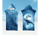 Cambio de Bata de baño Changing Towel, Toalla de Poncho de Surf con Capucha Toalla de baño con Capucha para Adultos Toallas Deportivas con Capucha estampadaTalla única-  75cm x 110cm