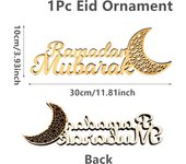 Moon Eid Mubarak Acrylic Ornament Ramadan Kareem Decorations 2025 For Home Islamic Muslim Party Favors Supplies Desktop Ornament