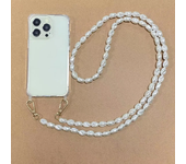 Funda de teléfono con cordón para iphone, brazalete de perlas, cadena cruzada, iphone 16, 15, 14 Pro, 13, 12 mini, 11, 7, 8 Plus