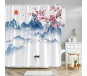 3D Emed Flower Geometry Shower Curtain Vine Leaves Butterfly European Waterproof Bathroom Art Decor Hooks Curtains