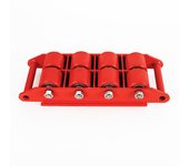 Red Dolly Skate Machinery Mover Heavy Duty Cargo Trolley Casters 12T PU 360°