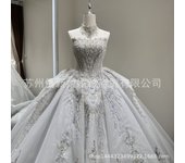Strapless autumn new item bride one shoulder heavy industry luxury yarn high-end French main wedding dress trailing