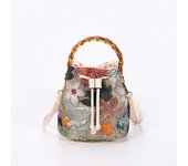 Bolsos de cubo con bordado de lentejuelas para mujer, bolsos de mano con asa de Baboom, bolsos cruzados de hombro de paja de flores, bolso de playa de moda