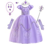 Frozen Purple Sophia Rapunzel Princess Dress Sofia Cosplay Dresses Kids, Birthday Carnival For Girls, Kids Clothes