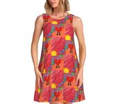Customized Bad B-Bunny Women's 3D Printed Rap Singer Holiday Travel Sleeveless Beach Dress