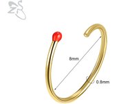 ZS 1 Piece 16/20G Stainless Steel Christmas Nose Ring Gold Color Matchstick Design Notril Piercings Ear Helix Cartilage Piercing