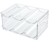 Botellero apilable de plástico para Nevera, Armario, encimera, Soporte para Botellas de Vino, Organizador de Botellas de Agua para Nevera, despensa, Capacidad para 4 Botellas