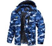 MAGCOMSEN Men's Winter Coats Waterproof Ski Snow Jacket Warm Fleece Jacket Parka With Multi-Pockets