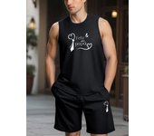TOQUCL Quick Dry Sports Tank Top Men Bodybuilding Set