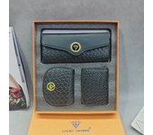 2024 New Vintage Purse Ladies Large Capacity d buckle Multi-card Multi-function triple Fold Handheld Bag 3-piece gift Box for the holidays