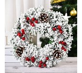 Corona de Navidad, Guirnaldas de Navidad para Puerta Colgante Artificial Decoraciones Navideñas Adorno de Navidad para Fiesta Regalo Ventana Pared Exterior,DecoracióN para Adviento y Navidad