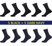 10Pairs brand new men's socks cotton man black white business casual breathable stripes double needle male socks high quality si