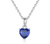 Eudora 925 Sterling Silver Birthstone Heart Zircon Necklace March Sept Dec Colorful Zircon Pendant Simple Jewelry For Women Gift