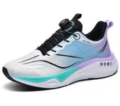 Ultra-ligero de los hombres zapatos deportivos otoño y primavera transpirable botón giratorio sin cordones hombres y mujeres de absorción de choque tendencia zapatos para correr