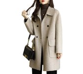 Abrigo de lana de otoño e invierno para mujer