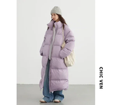 Women Down Coats New Long Thick Warm Down Jackets Overcoat White Duck Down Loose Casual Jacket Autumn Winter 2023