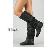 Botas Planas De Mujer, Botas De Cuero De Otoño E Invierno Para Mujer Con Cabezas Redondas Y Botas Finas Para Mujer