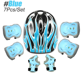 7Pcs/Set Kids Helmet and Pads, Elbow Knee Pads Wrist Guards for Kids 3-10 Safety Equipment for Roller Scooter Skateboard Cycling