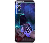 For Vivo Y76 5G 2021 Case Fundas Donut Butterfly Pattern Painting Etui Back Cover For Vivo Y76 Y 76 VIVOY76 5G Silicone Tpu Case