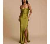 2025 primavera y verano nuevo vestido dividido con tirantes, vestido de fiesta suelto informal