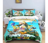 WooHoo Simpson Bedding Set,The Simpsons Duvet Cover,Anime Bart Simpsons Quilt Covers Bedroom for Children Gift