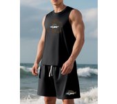 TOQUCL Quick Dry Sports Tank Top Men Bodybuilding Set