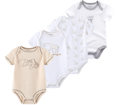 4Pieces New Born Bodysuit Print Cotton Baby Boy Clothes Short Sleeve Romper Baby Girl Clothes Cartoon 0-12M Bebes