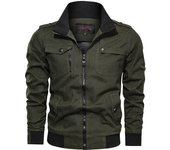 Chaqueta Bomber Men's Style Casual Nueva Primavera Otoño Visteza Exterior Algodón Cremallera