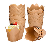 120 Counts Natural Tulip Cupcake Liners for Baking Cups, Parchment Paper Muffin Liners Holders, Tulip Cupcake Liners