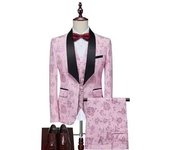 803-3 men's wedding party three piece set tailcoat