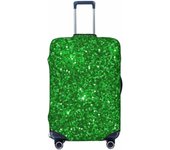 Green Branch Olive Luggage Cover Washable Elasticated Luggage Covers for Suitcase tsa Approved Stylish Dust and Scratch Resistant Luggage Case Protector for Kids and Adults-Green Glitter