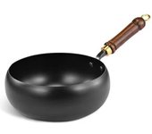 Large Belly Pan Nonstick Chinese Cooking Wok Wood Handle Uncoated Iron Stir Fry Pan Hanging Flat Bottom Stew Pot Kitchen