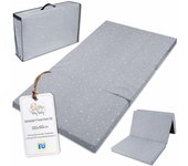 Colchon Cuna Bebe Plegable 120 x 60 cm - colchoneta Cama Infantil de Viaje colchón Transpirable y colchones de Espuma con Funda Lavable 120x60cm Safari