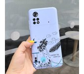 For Xiaomi Poco X4 Pro 5G Case Fashion Feather Painted Silicone Cover For Xiaomi Poco M4 Pro 4G Funda Soft Coque PocoX4 Pro Bags
