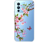 Silicone Case For Vivo V23 5G Phone Case Clear Soft TPU Cute Cat Flowers Capa Shell On Vivo V 23 V23 Pro V2130 Silicone Cases