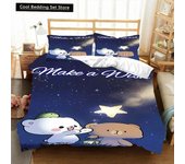 Kawaii Bubu and Dudu 3D Printing Anime Bedding Set Duvet Cover Comforter Bed Single Twin Full King Queen Size Bedding Set Kids