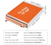 SucceBuy Heat Exchanger Water to Air, Copper Ports, Aluminum Fins. Ideal for Outdoor Wood Furnaces, Residential Heating and Cooling, and Forced Air Heating