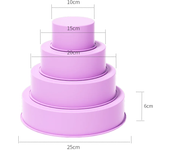 Juego de sartenes redondas de silicona para pasteles, 4 piezas (4 "/6"/8 "/10"), extra gruesas, antiadherentes, a prueba de fugas, redondas y profundas, para hornear en capas