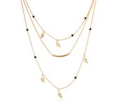 Women's Popular Small Leaf Bent Pipe Pendant Necklace  Multi-element Simple Retro Trendy Necklace