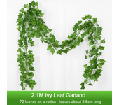 200cm Artificial Ivy Green Leaf Vine Silk Wall Hanging Garland Home Garden DIY Decoration Wedding Party Fake Plant Flower Wreath