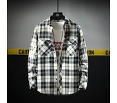 Men's checkered shirt, casual top, thin, spring and autumn