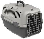 Sweet Home Transportin Para Mascotas Nomade Gris Pequeño 48x32x32cm, Caja de Transporte, Plástico, Puerta de Plastico, Rejillas de Ventilación - Viajes Cómodos y Seguros