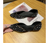 Women Flat Single Shoes Feamle Autumn Pointed Toe Shoes Flat Loafers Soft Sole Ladies Plus