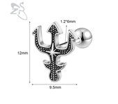 ZS 1 PC Punk Gothic Skull Stud Earring For Men Women Spider Snake Earrings Ear Studs Cartilage Helix Lobe Piercing Jewelry 16G