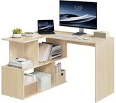 Escritorio Esquinero, Mesa Escritorio con Estantería(120x100cm), Escritorio en Forma de L, Escritorio de Computadora, Mesa Ordenador Escritorio